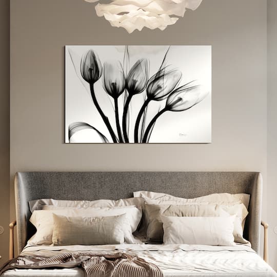 Empire Art Direct 32" x 48" Marching Tulips Frameless Free Floating Printed Tempered Glass Wall Art